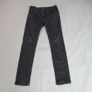 Ring of Fire Jeans Mens 31X30 Black Distressed Skinny Denim Grunge Punk Skater